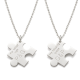 Handmade 925 Sterling Silver Puzzle Couple Pendant Necklace